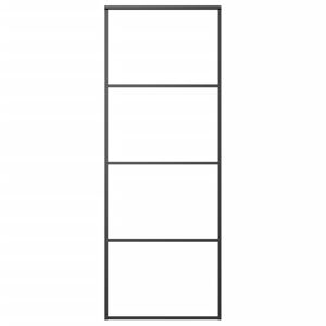 vidaXL Ușă glisantă, negru, 76x205 cm, aluminiu și sticlă ESG