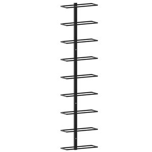 vidaXL Suport sticle de vin de perete, 9 sticle, negru, fier