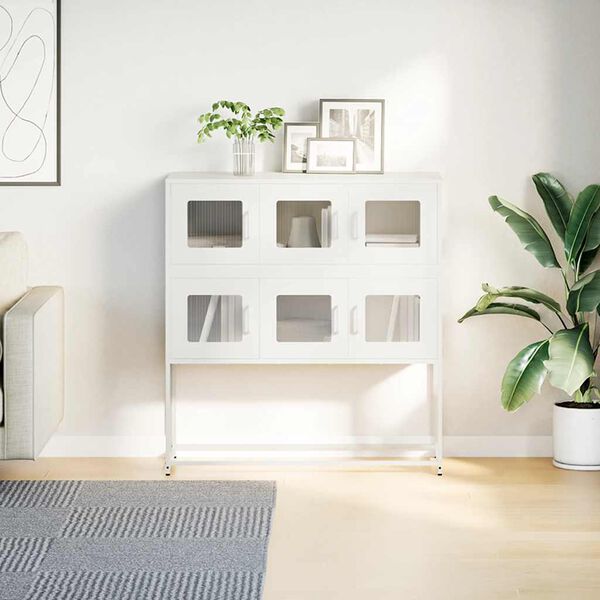 vidaXL Dulap, alb, 100,5x39x107 cm, oțel laminat la rece