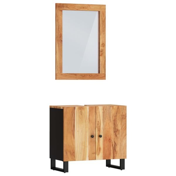 vidaXL Set mobilier de baie, 2 piese, lemn masiv de acacia