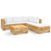 vidaXL Set mobilier grădină cu perne, 6 piese, lemn masiv de tec