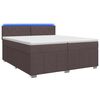 vidaXL Pat boxspring cu saltea Maro &icirc;nchis 200 x 200 cm Țesătură