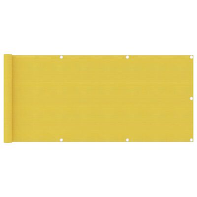 vidaXL Paravan pentru balcon, galben, 75 x 400 cm, HDPE