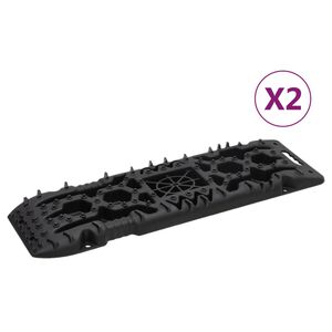 vidaXL Plăci de tracțiune, 2 buc., negru, 107x31x7 cm, nailon