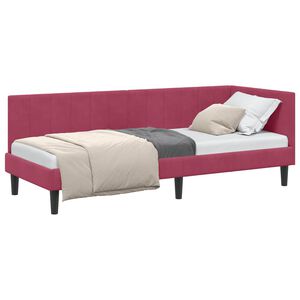 vidaXL Cadru de pat colțar Roșu Vin 80 x 200 cm Catifea