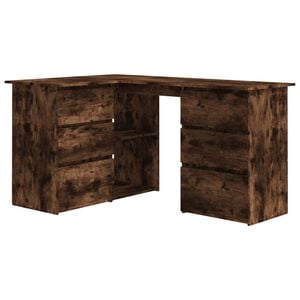 vidaXL Birou de colț, stejar fumuriu, 145x100x76 cm, lemn prelucrat