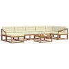 vidaXL Set de canapele de exterior cu pernă 8 pcs Natural și Crem