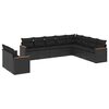 vidaXL Set canapele de grădină cu perne, 10 piese, negru, poliratan
