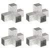 vidaXL Conectori de grindă, formă X, 4 buc, 81x81 mm, metal galvanizat