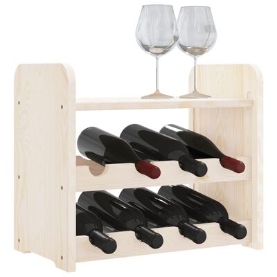 vidaXL Suport vinuri cu raft superior, 43x25x37 cm, lemn masiv de pin