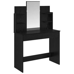 vidaXL Masă de &Icirc;mbrăcat cu Oglindă Stejar Negru 96 x 39 x 142 cm