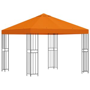 vidaXL Foișor 3 x 3 m Portocaliu Poliester și oțel 190 gsm
