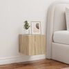 vidaXL Comodă TV de perete cu lumini LED, stejar sonoma, 30,5x35x30 cm