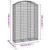 vidaXL Coș gabion arcuit, 150x50x220/240 cm, fier galvanizat