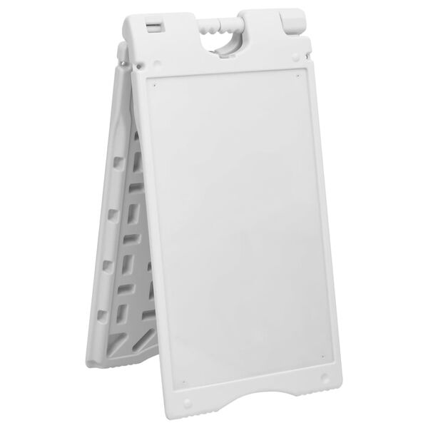 vidaXL Placă indicatoare de trotuar cadru &icirc;n A, gri, 45x7x84,5cm, HDPE