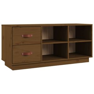 vidaXL Bancă pentru pantofi, maro miere, 100x34x45 cm, lemn masiv pin