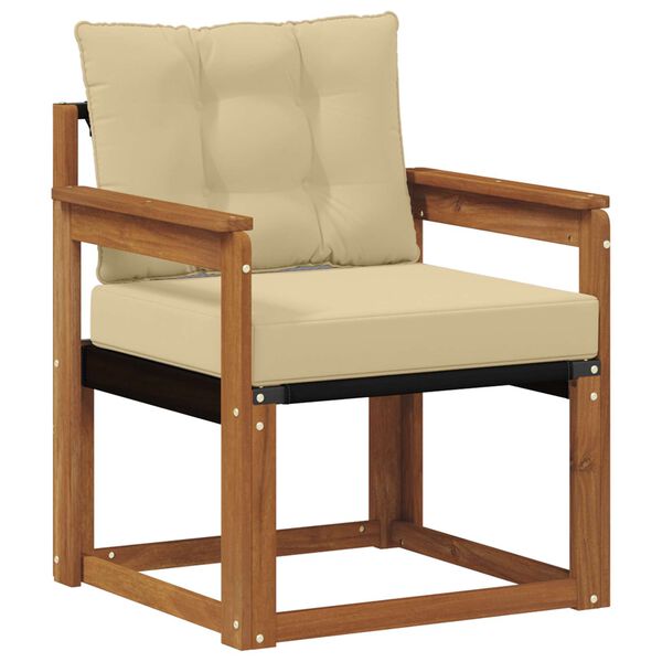 vidaXL Canapea de exterior Lemn solid de Acacia și Textilene natural