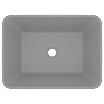 vidaXL Chiuvetă de baie lux, gri deschis mat, 41x30x12 cm, ceramică