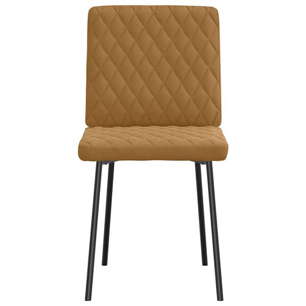 vidaXL Scaune de bucătărie, 2 buc., maro, catifea