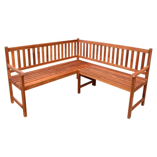 vidaXL Bancă de colț grădină cu perne, 150 cm, lemn masiv de acacia