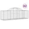 vidaXL Coșuri gabion arcuite 2 buc, 200x50x60/80 cm, fier galvanizat