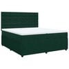 vidaXL Pat box spring cu saltea, verde &icirc;nchis, 200x200 cm, catifea