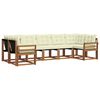 vidaXL Set de canapele de exterior cu pernă 7 pcs Natural și Crem