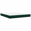 vidaXL Pat box spring cu saltea, verde &icirc;nchis, 180x200 cm, catifea