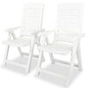 vidaXL Set mobilier bistro, 3 piese, alb, plastic