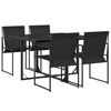 vidaXL Set mobilier de grădină, 5 piese, negru, textilenă