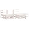 vidaXL Set mobilier de grădină, 6 piese, alb, lemn masiv pin