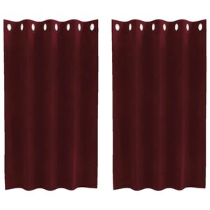 vidaXL Perdele opace 2 pcs Roșu Vin 140 x 140 cm Catifea