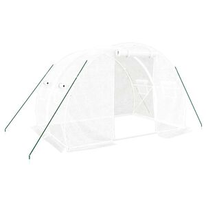 vidaXL Seră cu un cadru din oțel, alb, 6 m&sup2;, 3x2x2 m