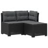 vidaXL Sofa de grădină cu 3 locuri, cu perne, aspect de rattan PP
