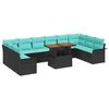 vidaXL Set de canapele pentru grădină 11 pcs Negru și Albastru