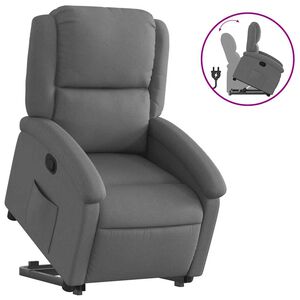 vidaXL Fotoliu rabatabil cu ridicare pe verticală, gri &icirc;nchis, textil