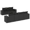 vidaXL Set mobilier de grădină cu perne, 8 piese, negru, poliratan