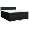 vidaXL Pat box spring cu saltea, negru, 180x200 cm, catifea