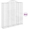 vidaXL Coșuri gabion arcuite, 12 buc 200x30x200/220cm, fier galvanizat
