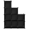 vidaXL Organizator cub de depozitare, 9 cuburi, negru, PP