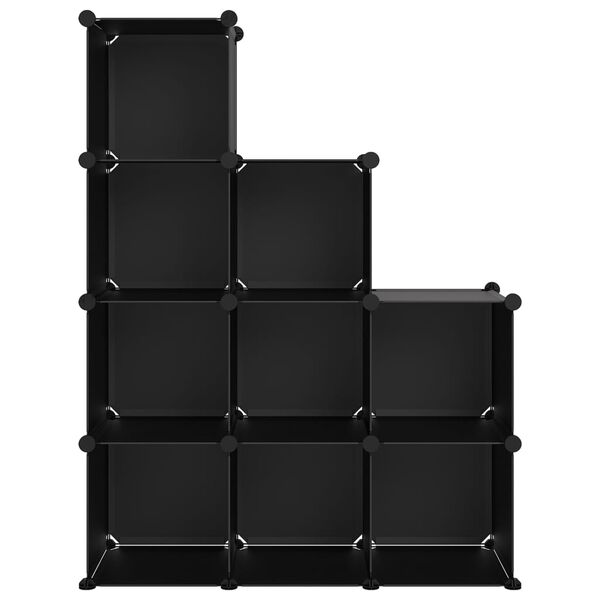vidaXL Organizator cub de depozitare, 9 cuburi, negru, PP