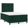 vidaXL Pat box spring cu saltea, verde &icirc;nchis, 120x190 cm, catifea
