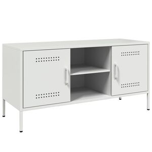 vidaXL Dulap TV, alb, 100,5x39x50,5 cm, oțel