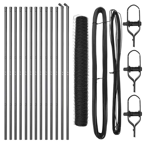 vidaXL St&acirc;lp de gard. Gri 25 x 1,2 m (plasă de 50 mm) Oțel