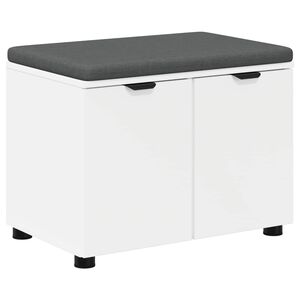 vidaXL Bancă pentru hol cu pernă cu raft cu ușă Alb 60 x 38 x 46 cm