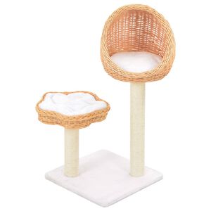 vidaXL Ansamblu pentru pisici cu st&acirc;lp funie sisal, natural, salcie