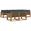 vidaXL Set de canapele de exterior cu pernă 7 pcs Natural și Antracit