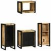 vidaXL Set de mobilier pentru baie 4 pcs Maro Lemn recuperat masiv