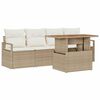 vidaXL Set de canapele pentru grădină 5 buc. Bej Rattan poli