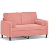 vidaXL Canapea cu 2 locuri cu perne&pernuțe, roz, 120 cm, catifea